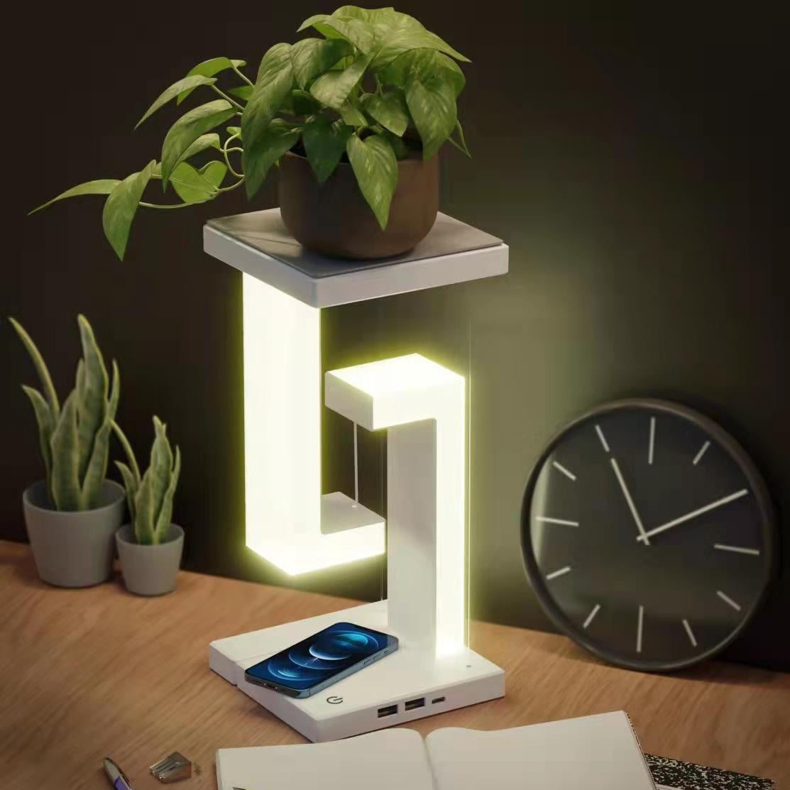 SvævLys™ – Svævende lampe med trådløs smartphone-opladning