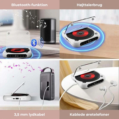 KlarTone CD™ – Trådløs Bærbar CD-Afspiller med Bluetooth