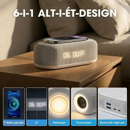 SmartStation™ – 6-i-1 Trådløs Ladestation med Flere Funktioner