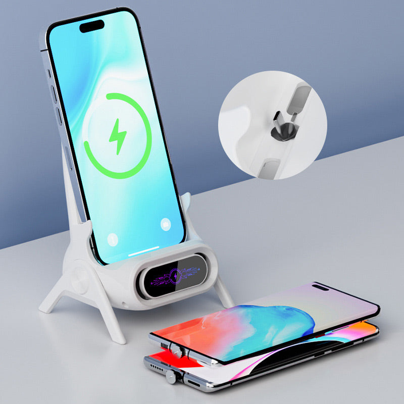 NordCharge™ | Multifunktionel trådløs hurtigoplader med telefonstand